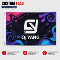 Drapeau de fanion promotionnel personnalisé en polyester 3x5 pieds, imprimé numériquement, bannière extérieure volante avec logo vierge pour tout design