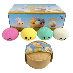 Boîte mystère de jouets à pincer en forme de boulette, colorés, à effet vapeur, de simulation de décompression, grande taille, à expression, à rebond lent, jouet tendance - Product Image 2