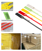 Sceau de sécurité jetable en PP YC-375 à serrage progressif, style détachable, 375 mm, couleurs personnalisables avec impression de code QR