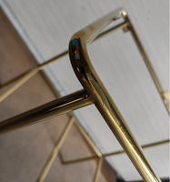 Table Centrale en Acier Inoxydable Cadre Métallique Table Basse Table de Présentation Géante Banc d'Entrée Console Luxueux Laiton Satiné Tendance Victorienne