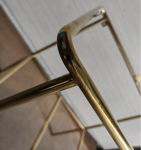 Centre bảng thép không gỉ kim loại khung Bàn cà phê khổng lồ hiển thị băng ghế dự bị hành lang giao diện điều khiển sang trọng satin Brass Victorian hợp thời trang - Product Image 4