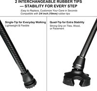 Canne de marche de luxe en fibre de carbone 200 LBS pour personnes âgées, pliable en 4 sections, réglable en hauteur sur 5 niveaux, antidérapante et portable