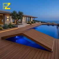 Couverture de piscine pliante sur mesure, terrasse ignifuge résistante aux UV, planches de terrasse composites à âme en aluminium pour jardin
