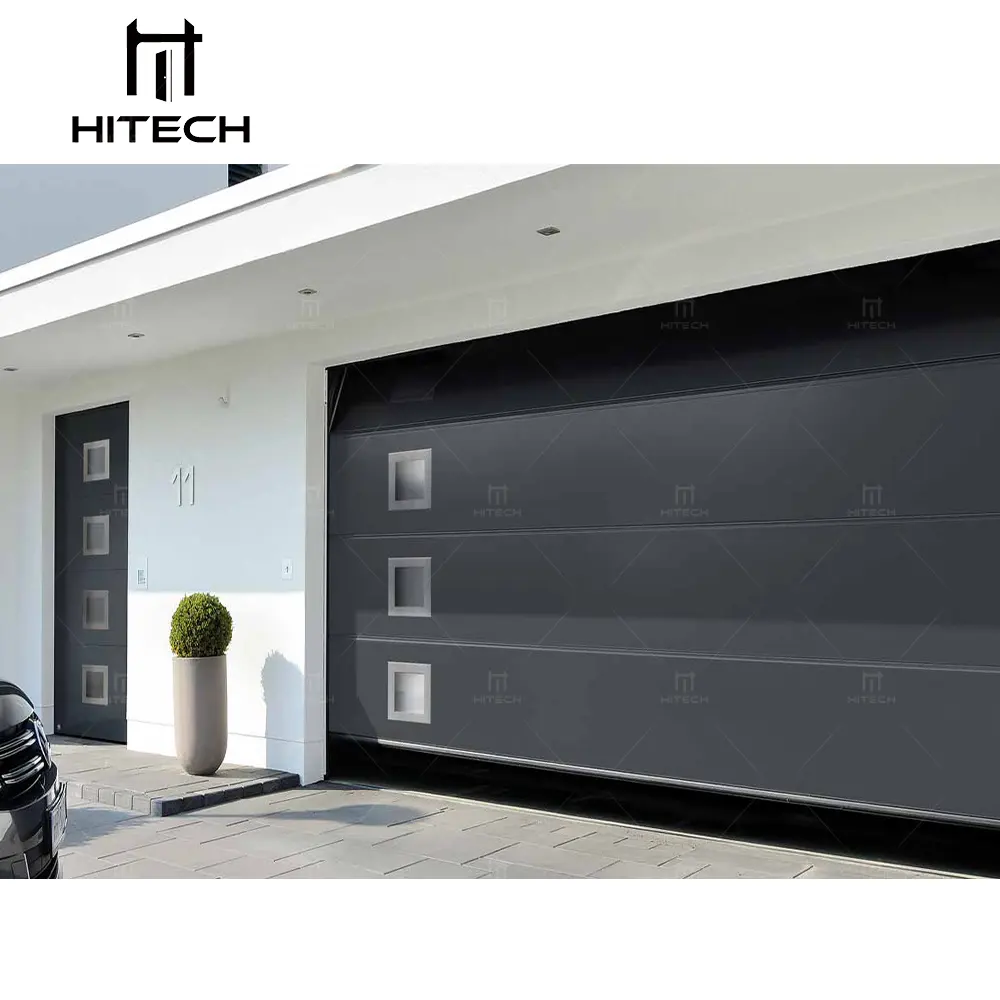 Алюминиевые Гаражные ворота Hitech, современное производство, автоматические ворота, секционные гаражные двери для жилых помещений