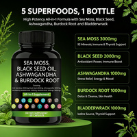 Complément Alimentaire Marque Blanche Complexe de Mousse de Mer avec Fucus et Curcuma pour la Santé Thyroïdienne et le Soutien Énergétique 60 Capsules