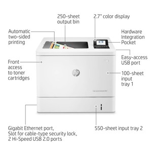 Impresora láser de alto rendimiento Color <span class=keywords><strong>LaserJet</strong></span> <span class=keywords><strong>Enterprise</strong></span> <span class=keywords><strong>M554dn</strong></span> - Product Image 3