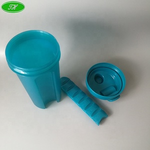 Neue Personalisierte Wasserflaschen Plastik-Mixer Protein-<span class=keywords><strong>Shaker</strong></span> Cocktail-Flasche mit Pillendose Sichtfenster für Werbezwecke - Product Image 4