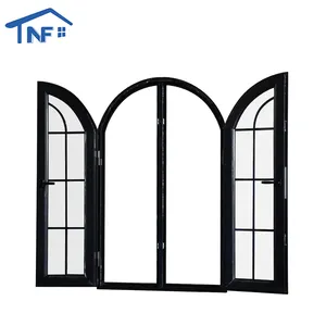 NFRC Windows 90 Micron Bột Tráng Chất Lượng Hàng Đầu Nhôm Đôi Panel Pháp Cửa Sổ Cửa Sổ Với Màn Hình Côn Trùng