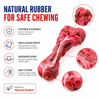 Jouet à mâcher pour chien en caoutchouc naturel, forme d'os, résistant aux morsures, interactif, durable, réaliste, pour le nettoyage dentaire et le soulagement de l'anxiété