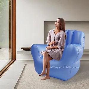 Özel logo yetişkin hava tek koltuk havaya uçurmak kol dayama kanepe şişme plaj PVC sandalye şişme sofa