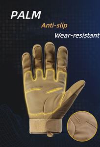 Sarung tangan kulit Microfiber, sarung tangan cangkang keras jari penuh anti selip, sarung tangan berkendara sepeda motor dan bersepeda - Product Image 3