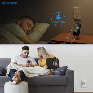 Elegrp Phổ Sạc Nhanh USB C Cổng PC Điện Tường Ổ Cắm Loại C Tường Ổ Cắm Ổ Cắm USB - Product Image 6