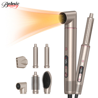 Fabricant en gros de sèche-cheveux professionnel ionique 6-en-1 OEM ODM personnalisé, brosse à air chaud 110 000 tr/min, flux d'air puissant, coiffeur capillaire