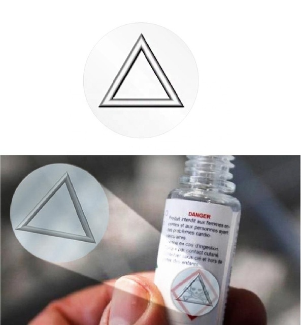 Custom Made Vinyl Circular Tactile Warning Labels Raised Braille Packaging Label Stickers