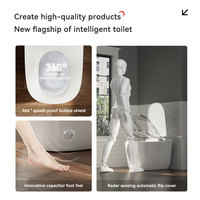HANMEI WC intelligent monobloc avec bidet intégré, chasse d'eau automatique à capteur, télécommande et fonctionnement automatique, S-trap