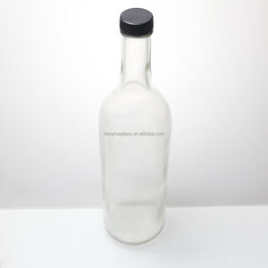 Botellas de Vidrio para <span class=keywords><strong>Coquito</strong></span> de 750 ml, 25 oz, 75 cl, Redondas, Transparentes, de Vidrio Flint, para Licores, Ron, Bebidas Espirituosas, con Tapa de Plástico - Product Image 4