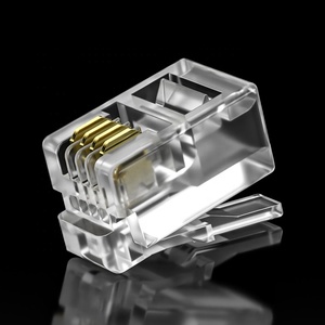 Connettore Modulare RJ11 94V0 4P4C 4P2C 6P4C per Cavo Telefonico, Placcato in Oro, Testa in Cristallo, Resistente per Trasmissione Voce e Dati - Product Image 2
