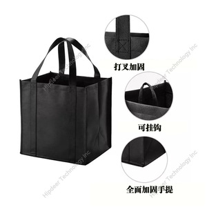 Reusable Customized Logo Print Eco Black Heavy 6 <b>Bottle</b> Non Woven <b>Wine</b> Gift Tote Hanging Bag Custom Non Woven Bag <b>for</b> <b>Wine</b> <b>Glass</b> - Product Image 4