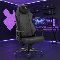 Fauteuil Gamer Pivotant en Cuir PU Noir avec Cadre Métallique, Accoudoirs 4D, Support Lombaire Réglable et Extensible – Vente en Gros Personnalisée