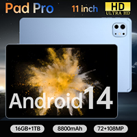 Tablette PC Pad Pro 11 pouces Octa Core 16 Go de RAM pour usage professionnel/étudiant WiFi Android 14 Résolution 2560x1600 Étanche