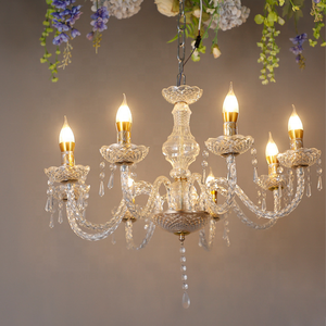 6/8/12 têtes Led bougie en cristal lustre plafonnier événements Banquet salle suspension suspension lampe <span class=keywords><strong>pour</strong></span> restaurant hôtel <span class=keywords><strong>mariage</strong></span> - Product Image 3