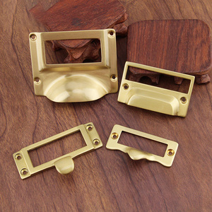 Diseño de herrajes para muebles, tiradores de manija de gabinete de concha de latón antiguo, tiradores de bronce de cajón de cocina Vintage - Product Image 2