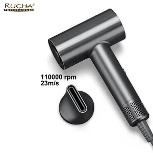 Rucha 110000 rpm 23m/s 1600W OEM custom salon blow dryer high-speed brushless hair dryer secador de cabello profesional secador