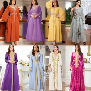 Ramadan Islamic Luxury Clothing Muslim Dress Collection Women's Indian Dubai Turkish Abaya Ethnic Style Moroccan Abaya Dress