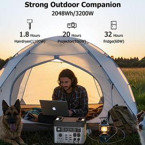 USA Warehouse 3200W 2048Wh <b>Portable</b> Power Station Solar <b>Generator</b> with Pure Sine Wave MPPT Controller <b>for</b> <b>Camping</b> Home & Car Use - Product Image 3