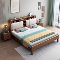 Natürliches Massivholz-Bett in Queensize mit Stauraum Modernes Luxuriöses Minimalistisches Umweltfreundliches Schlafzimmermöbel Hochwertiger Großhandel