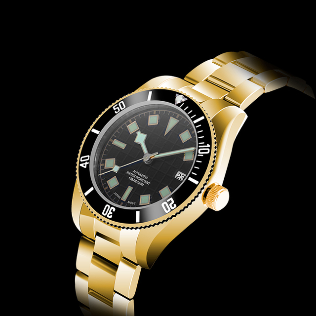 BOMAXE 2022 Custom logo Gold Styles Elegant Automatic  316L Stainless Steel case Bezel Mechanical Luxury Men Watches