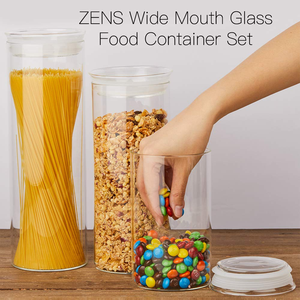Cylindric Glass <b>Jars</b> with Sealing Rings and Glass LIDS <b>for</b> <b>Kitchen</b> <b>Storage</b> - Product Image 3