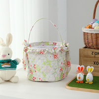 Sacs cadeaux élégants pour fêtes vintage, sac fourre-tout matelassé à imprimé floral, panier de Pâques à volants avec nœud