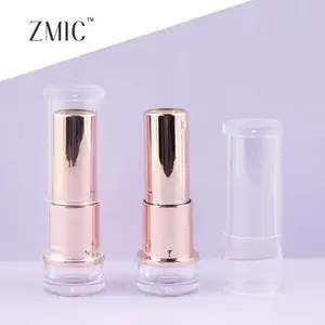 Lipstick clear container round gold luxury lipstick empty tube metal lipstick tube customizable