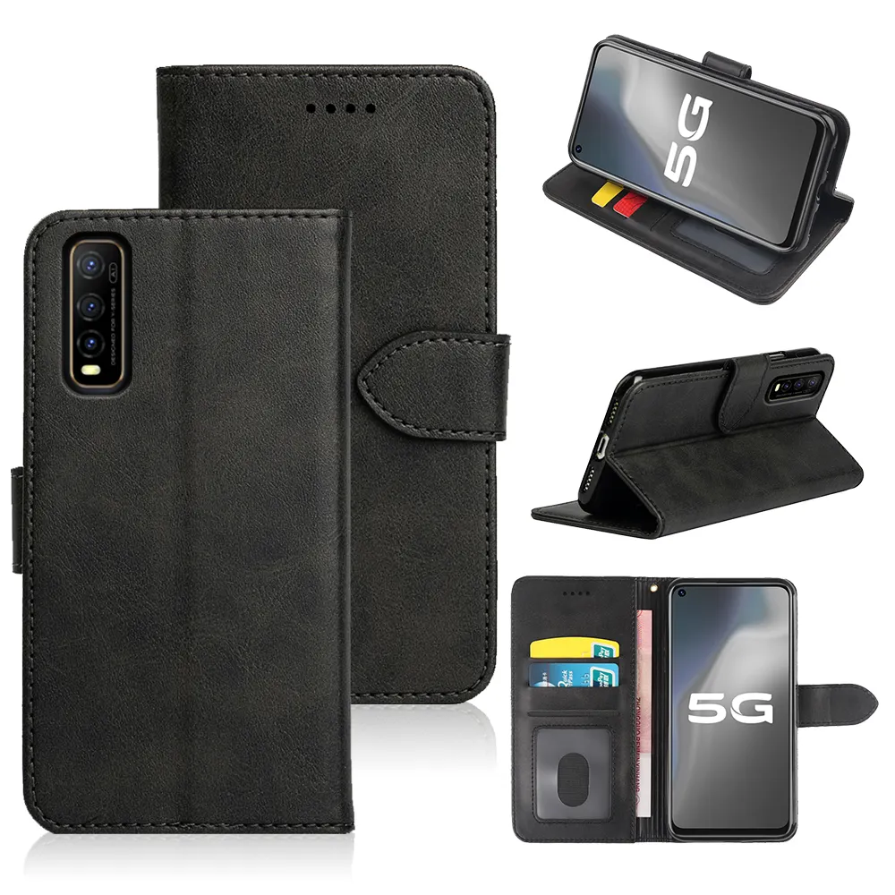 New Arrival Leather Case With Multi Card Slots Wallets For Vivo Y37 Y35 Y33 Y31 Y30 Y27 Y23 Y20s Y20i Y20 Y19 Y18 Y17 Y15 Y12