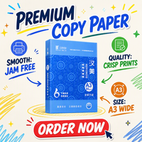 Papier de copie A3 Hanmei pour documents de bureau, 80 g/m², surface lisse, blanc