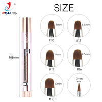 Nouveau brevet rose métal ressort poignée rétractable outil de peinture française profonde brosse française brosse à ongles taille 10 12 14 16 18