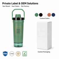 ZB vente en gros personnalisé 24oz en acier inoxydable isolé sous vide étanche sans BPA Gym Fitness protéine Shaker bouteille d'eau