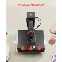 Imprimante à sublimation à plat pour t-shirts 38 cm x 38 cm avec presse manuelle haute pression intégrée.