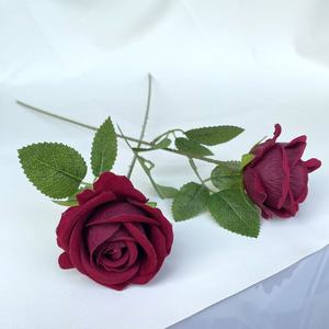 <span class=keywords><strong>Bouquet</strong></span> <span class=keywords><strong>de</strong></span> roses en soie fait main au toucher réel - Fleurs artificielles en <span class=keywords><strong>gros</strong></span> pour mariage et décoration intérieure, tige unique - Product Image 3