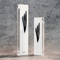 Étui à Mézouzah Moderne en Acrylique Blanc avec Symbole Noir Brillant, Support de Parchemin Transparent en Lucite pour Porte Juive, Maison, Synagogue, Cadeau Judaïca