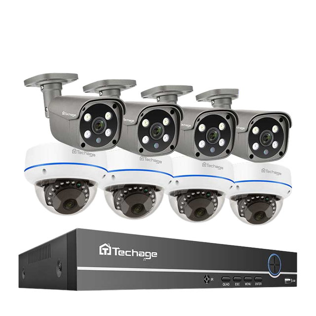 Smart AI 4MP 8CH Poe CCTV Camera System 2K Home Security Human Motion Detection for Indoor Outdoor CMOS Sensor Cloud Data