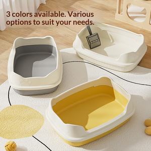 Extra Large High-Sided Cat Litter Box <strong>with</strong> Low Entry,Deep Anti-Scatter Pan for Senior &amp; Short-Leg Cats,Includes Heavy-Duty Scoop - Product Image 3