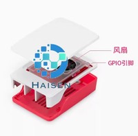 Carcasa Original para Raspberry Pi 5ª Generación Pi5, Color Rojo y Blanco, con Ventilador de Velocidad Ajustable