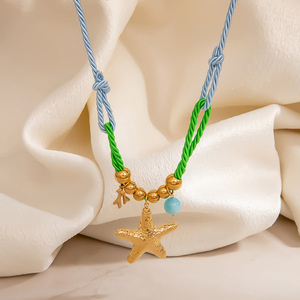 Collar de Acero Inoxidable con Colgante de Sol en Espiral Multinivel y Diseño Geométrico con Patrón Meteorológico para Mujer, Estilo Vacacional - Product Image 3