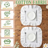 Set de table carré à volants personnalisé en coton pour la cuisine, la salle à manger, la maison, les fêtes et la décoration de table