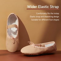 Chaussures de ballet souples en cuir PU pour enfants et adultes, vente en gros personnalisée, talon plat, pour la danse, le yoga et la gymnastique
