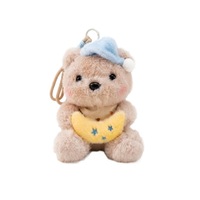 Porte-clés Ours en Peluche Mignon Étoile Lune, Jouet en Peluche Doux, Breloque de Sac Animal pour l'Heure du Coucher, pour la Vente en Gros aux Détaillants de Cadeaux et la Revente