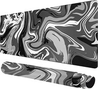 Tapis de souris de jeu en marbre noir, blanc et gris, tapis de bureau rectangulaire étendu, imperméable et antidérapant pour le bureau