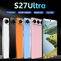 Smartphone S27 Ultra 5G Android 15 Écran LCD HD 7,3 pouces 120Hz Batterie 8800mAh Appareil photo 108MP Double SIM Téléphone portable débloqué